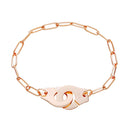 Moonmory 100 % echtes 925er Sterlingsilber Europäische Kette Handschelle Armband Menottes Handschellen-Armband für Damen Schmuck