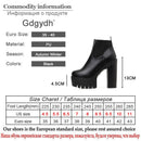 Gdgydh – schwarze Lederstiefel für Damen, High Heels mit Plateau, Party-Modell, Frühling-Herbst, einfarbig