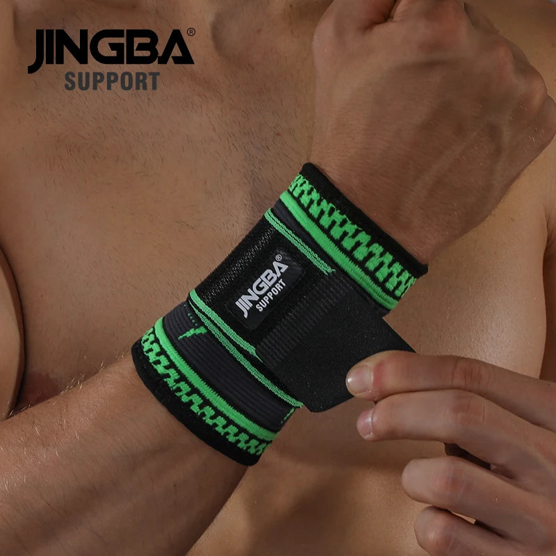 JINGBA SUPPORT 1PCS Football Ankle support+Basketball knee Pad Elbow brace support protector +Wristband boxing hand wrap Support