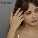 bamoer 925 Sterling Silver Love Ring Open Adjustable Finger Rings for Women Fine Wedding finger ring Jewelry 2020 New BSR146