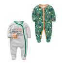 2pcs/lot baby rompers Baby Girl Clothes Full Sleeve 100%Cotton Cartoon Print Overalls Newborn Baby Footies Toddler Jumpsuit