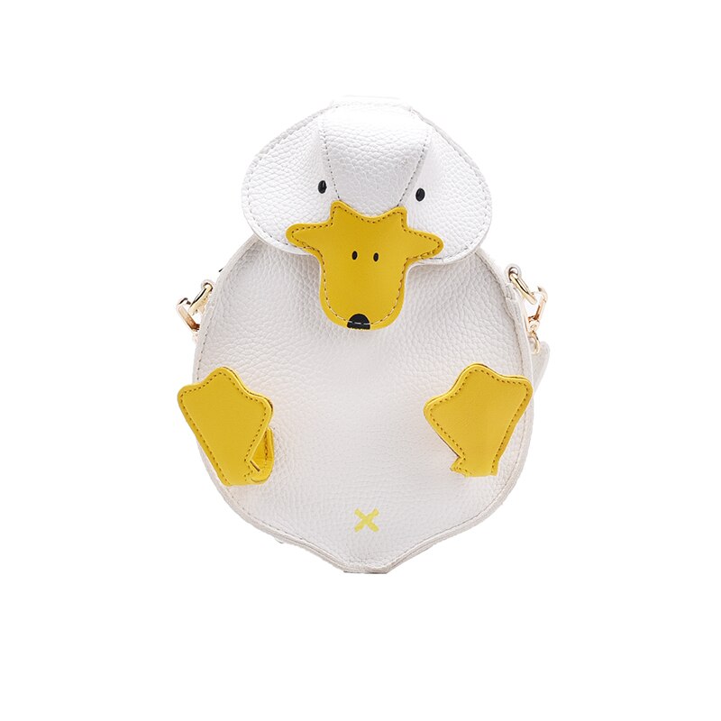 White & Yellow Cute Duck Style Crossbody Bag for Women Fashion Shoulder Bag Purses and Handbag Girl's Clutch Bag Pu Leather 2021