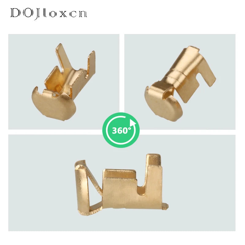 20/50/100/200 Pcs Auto Brass Tyco Wire Harness Connector Crimp Terminal Fuse Holder Button Contact DJ9007A G45