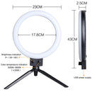 9inch Mini LED Video Selfie Ring Light With Tripod Ring lamps For YouTube Phone Live Photo Photography studio Ringlight