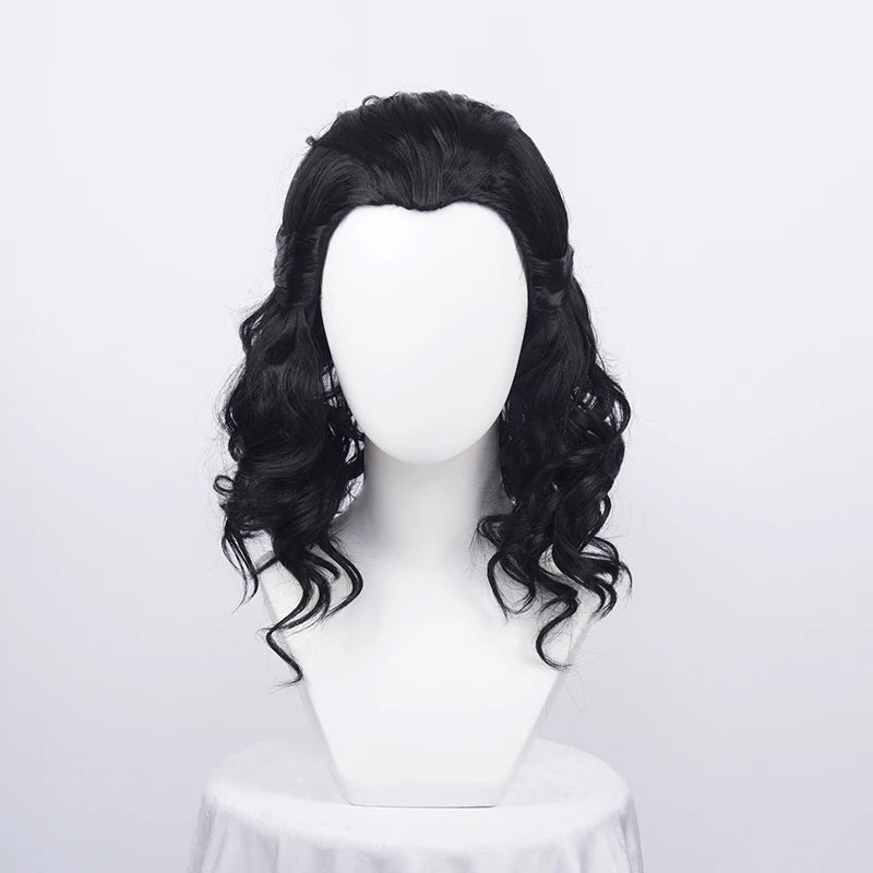 Advengers Loki Cosplay Wigs Loki Black Curly Heat Resistant Synthetic Hair Comic Loptr Role Olay Party Wigs + Wig Cap