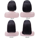 HairUGo – perruque Bob Lace Closure Wig Remy brésilienne naturelle, cheveux courts lisses, 13*1 T, 4x4, pre-plucked, pour femmes