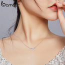 bamoer Genuine 925 Sterling Silver Rainbow Color Infinite Love Short Chain Necklace for Women Girl Gift Collar 2020 New SCN402