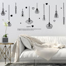 226 * 97 cm Schwarzer Kronleuchter Wandaufkleber Glühbirne Heimdekoration für Wohnzimmer Schlafzimmer Kunst DIY Vinyl Wandtattoos Abnehmbar