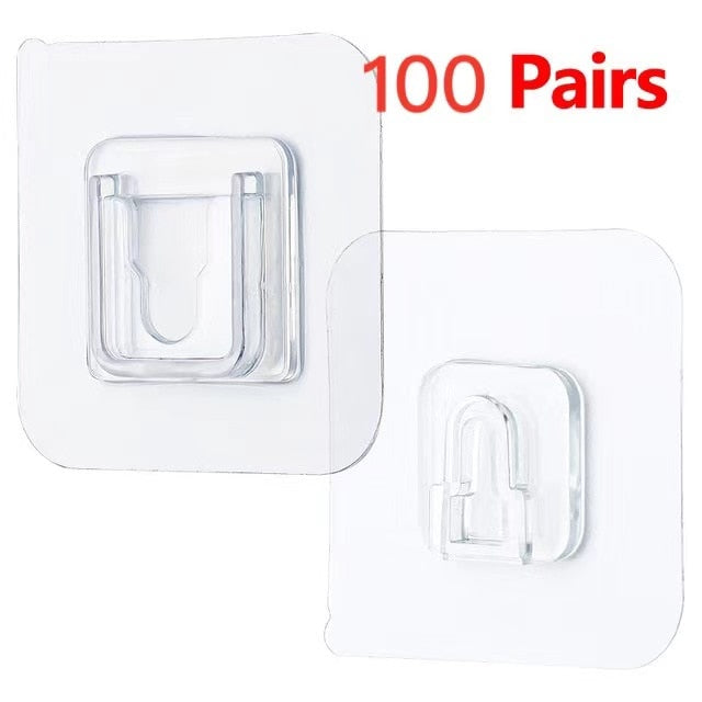 10/20/100PCS Hook Double-Sided Adhesive Wall Hooks Hanger Strong Transparent Suction Cup Hang Tool For Kitchen  klevende haken