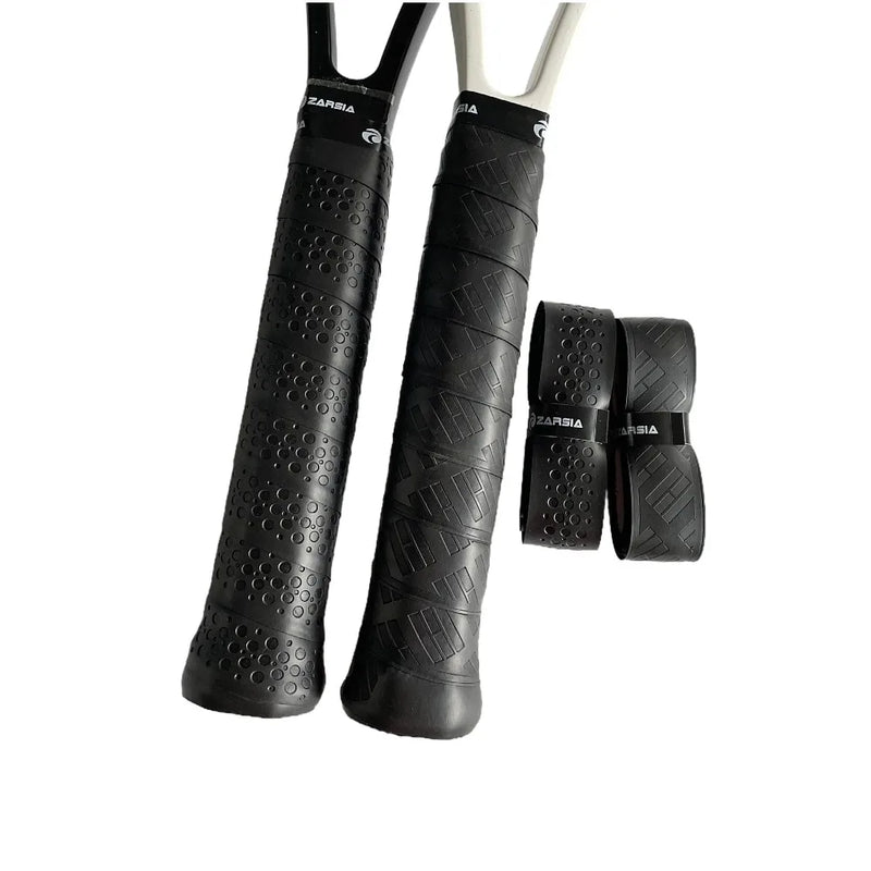 4pcs ZARSIA PU leather Tennis Racket Replacement Grip Thick Black Leather Handle Grip for Tennis Racket