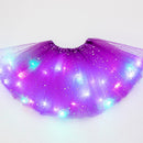 LED Glowing Light  Women Tulle star Skirt Short Tutu Mini Skirt Adult Fancy Ballet Dancewear Party Costume Ball Gown Mini skirt