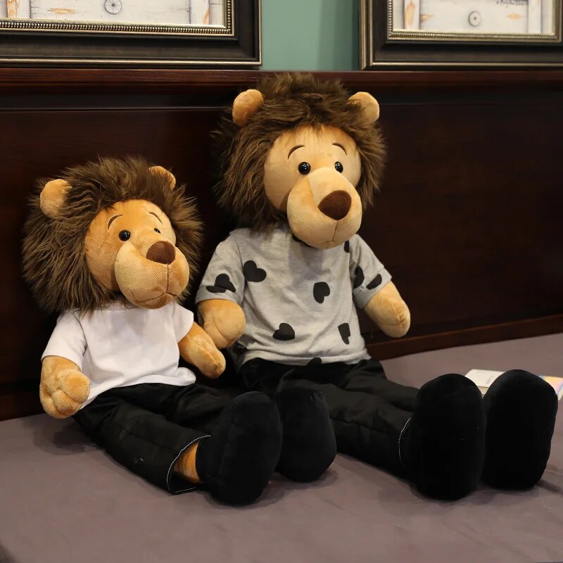 50-125cm High Quality Korea The Kings Lion Toy Lee Minomi lion Stuffed Doll  Plush Animal Birthday Gift for kids