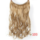 Allaosify 22 inches Clip on Wire Fish Line Hair Extensions Secret Invisible Wire One Piece for Ombre Hair Synthetic Hairpiece