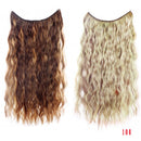 Allaosify 22 inches Clip on Wire Fish Line Hair Extensions Secret Invisible Wire One Piece for Ombre Hair Synthetic Hairpiece