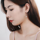 Real. 925 Sterling Silver Fine jewelry origami paper crane dangle earrings Threader GTLE2743