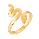 Mode Schlangenform Ring Edelstahl Schmuck Goldfarbe Bague Serpent Ringe für Frauen Süßer Party Schmuck