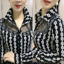 Long-sleeved Female Bottoming Shirts Women's Spring Summer Foreign Hot Drill Lace Stitching Chiffon Shirt Floral Mesh Top Blouse
