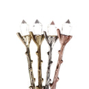 Vintage Coffee Spoon Forest Branch Leaves Cute Teaspoon Crystal Milk Spoon Ice-Cream Sugar Cake Spoon Kitchen Accessories