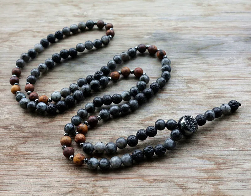 Man's unique necklace 6mm Natural stone bead & Hematite Bead Necklace Fashion Jewelry Dropshipping