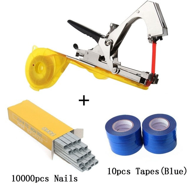 ALLSOME Tying Machine Plant Garden Plant Tapetool Tapener 10 Rolls Tape Set for Vegetable, Grape, Tomato,Cucumber, Pepper Flower