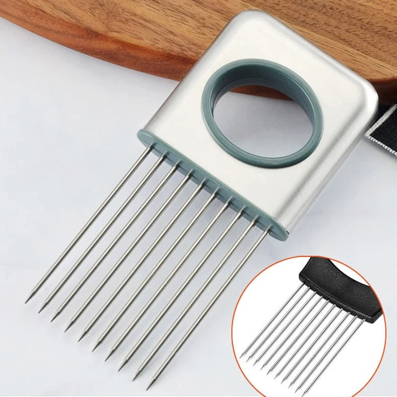 Creative Onion Fork Slicer Stainless Steel Loose Meat Needle Tomato Potato Vegetables Fruit Cutter Safe Aid Tool Kitchen Gadgets