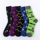 brand new men's socks colorful combed cotton crew socks Jacquard striped knee high socks for Funny men business casual dress