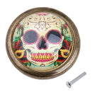 Antique Brass Round Skull Cupboard Closet Window Knob Metal Pull Handles Drawer Door Wardrobe Cabinet Knobs Furniture Hardware