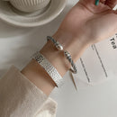 XIYANIKESilver Color Twist Smooth Solid Bracelet Women Simple Opening Retro Folkways Fashion Jewelry Accessories Gift