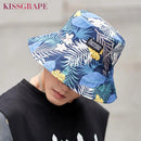 Large Size Summer Fisherman Hat Reversible Cartoon Bucket Hats For Men Street Hip Hop Panama Beach Cap Hawaii Style Fishing Hat