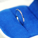 Hot Couple Simple Crystal Ring Cute Fine Tiny Zircon Classical Women Tail Rings Lovers Gold Silver Color Wedding Ring Jewelry