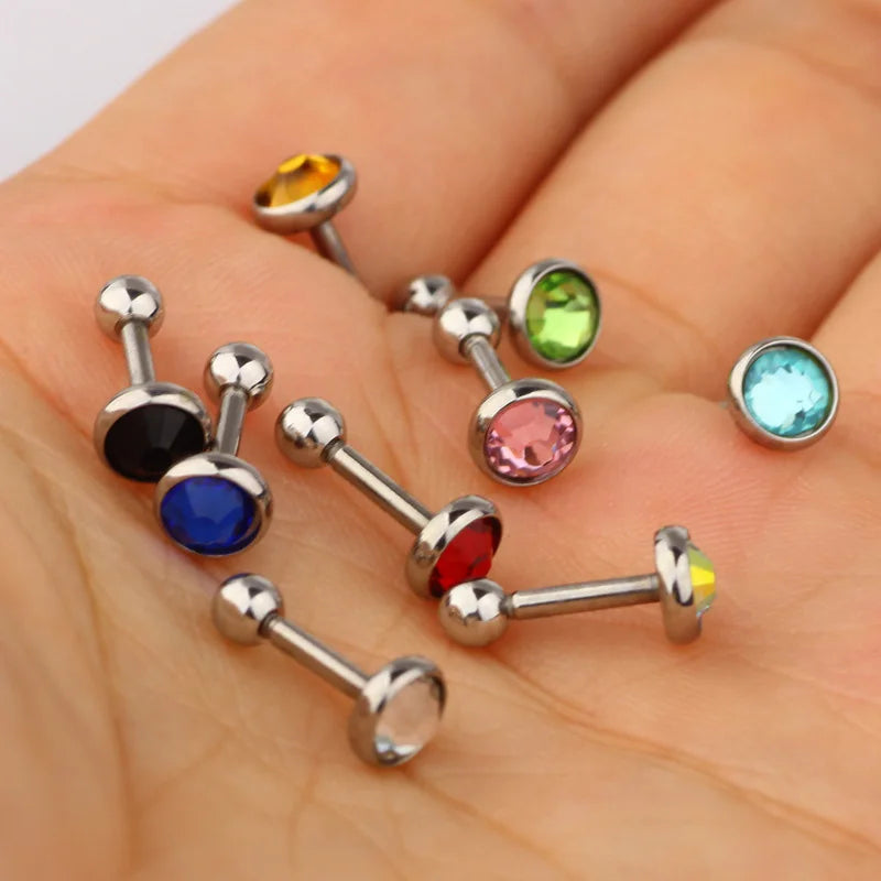 3Pcs/set Surgical Steel Earring For Women Tragus Cartilage Piercing Barbells Ear Studs Jewelry Mixed 3mm 4mm 5mm