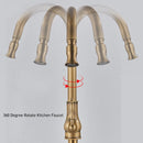 Antique Brass Kitchen Faucet Pull Out Kitchen Sink Faucet Single Handle Faucet 360 Rotate Kitchen Tap Hot Cold Water Mixer Crane