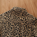 lioraitiin 1-6Years Newborn Baby Girl Autumn Winter Coat Long Sleeve Turn-Down Collar Leopard Printed Coat