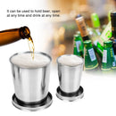 Stainless Steel Folding Cup Portable Water Drinking Cup Retractable Telescopic Collapsible Cups For Outdoor Travel With Keychain