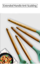 The Atelier | Non-Stick Silicone Kitchen Utensil Set with Wooden Handles