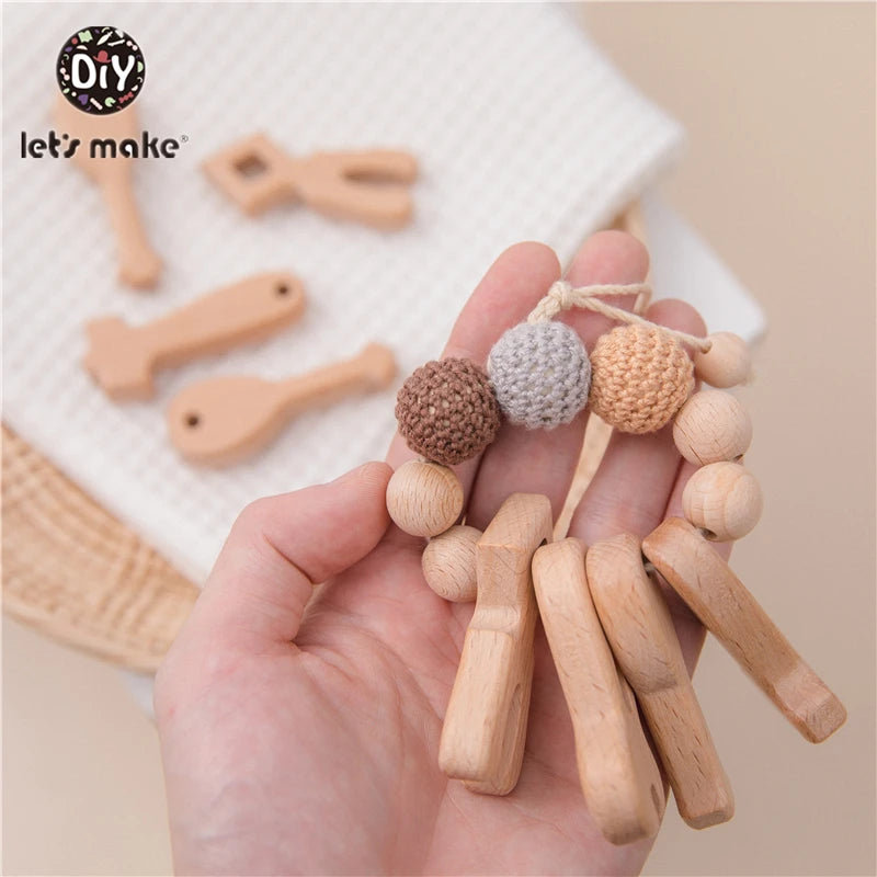 Let's Make Children's Wooden Toy Beech Bracelet For Children Creative Nordic Style baby & Mother Game Wooden Toy Gift