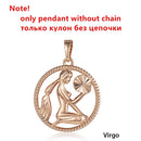 Tierkreiszeichen 12 Konstellation Anhänger Halskette 585 Roségold Farbe Horoskop Halskette Herren Kette Geschenk Modeschmuck GPM21