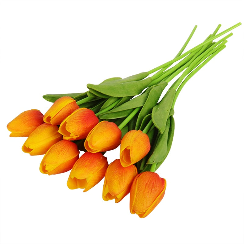 10/20pcs Tulips Artificial Flower PU Real Touch Fake Flower Tulip Bouquet Wedding Decoration Flowers Home Decor Garden Tulips