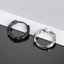 Trendige 925 Sterling Silber Ohrringe Für Herren Schmuck Mode Welle Creolen Ohrringe Männlich Weiblich Schwarz Weiß Accessoires Für Jungen Geschenk