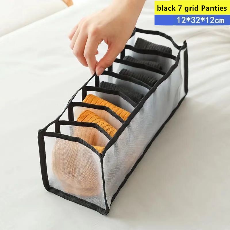 7 Grid Jeans Storage Box Closet Organizer Home Separation Bra Leggings Clothes Storage Case Drawer Wardrobe Divided Storage Bags