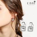 Neue Fashion Runde&Eckige AAA Zirkon Anhänger Creolen 925 Sterling Silber Feine Strass Ohrringe Damen Geschenk Schmuck Ohrhänger