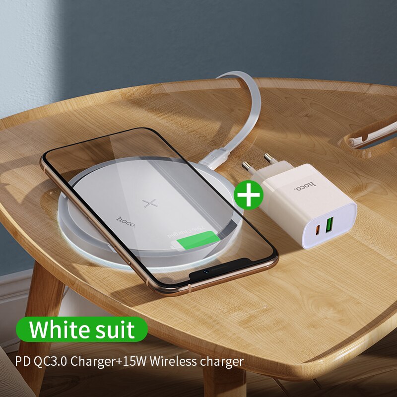 HOCO 15W Fast Wireless Charger qi Wireless Charging Pad For iPhone 12 11 Pro X Xs Max Xiaomi mi 10 Samsung S10 S20 Note 20