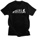 Funny Mountain Biking Evolution Top T Shirt Men Pure Cotton T-Shirt Father's Day Mtb Bike Cyclist Tee Clothing Camisas Biker