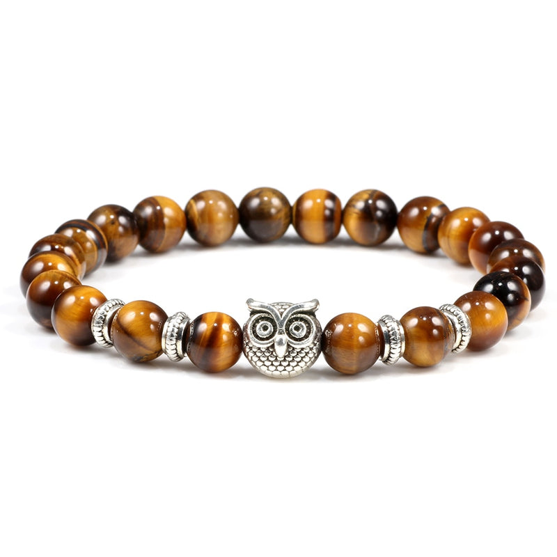 Tiger Eye Beaded Bracelets Bangles Men Braided Rope Healing Balance Yoga Charm Women Natural Stone Buddha Bracelet Adjustable