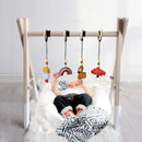 Nordic Style Wooden Baby Gym Nursery Sensory Toys Gantry Foldable Baby Play Gym Frame Activity Center Hanging Bar Newborn Gift