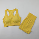 Workout Clothes For Women Seamless Yoga Sports Suits Sport Bra Top+High Waist Fitness Shorts 2 Piece Gym Set Running Sportswear