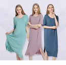 Plus size Fashion Summer Night Dress Women Nightgowns Sleepwear Women's Sleepshirts Modal Cotton Candy Color Ladies Nightwear