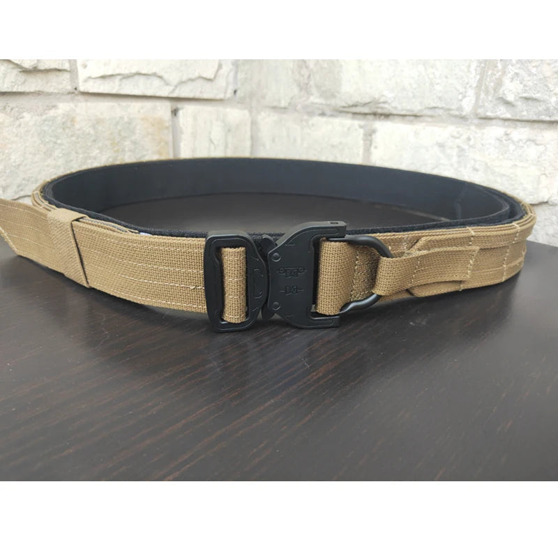 Tactical Belt Airsoft Molle Battle Belt Men Training Combat Multicam Fighter Belt Outdoor Hunting Adjustable