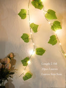 Ivy Eucalyptus leaves Leaf fairy lights led string lights,garland wedding home decoration, mini led copper lights