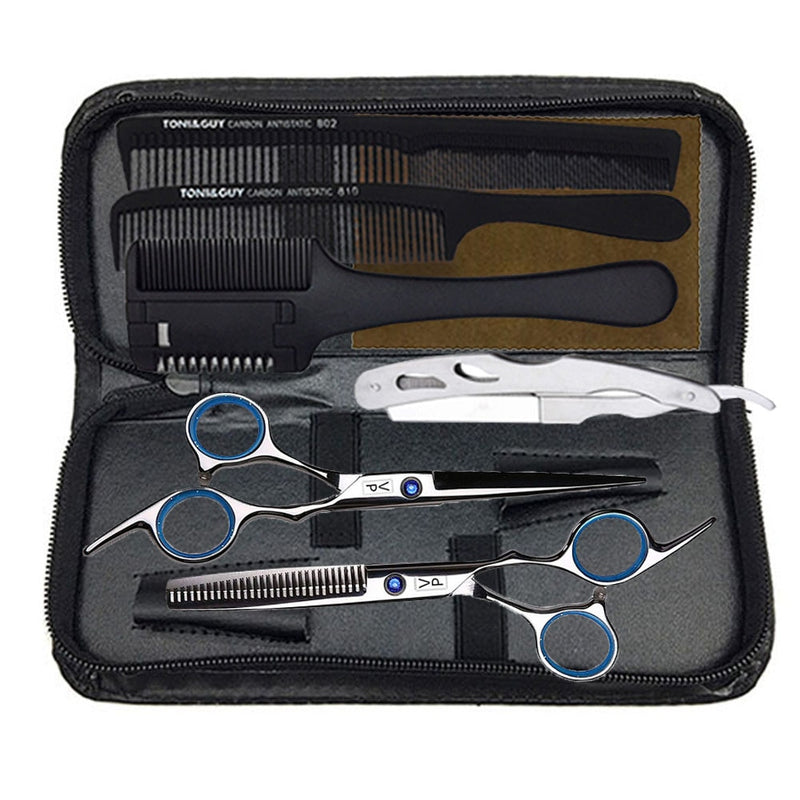 Professional Hairdressing Haircut Scissors 6 Inch 440C Barber Shop Hairdresser's Cutting Thinning Tools High Quality Salon Set